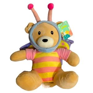 Stuffed Teddy Bear with Butterfly Wings 9” New with Tag — So Cute!